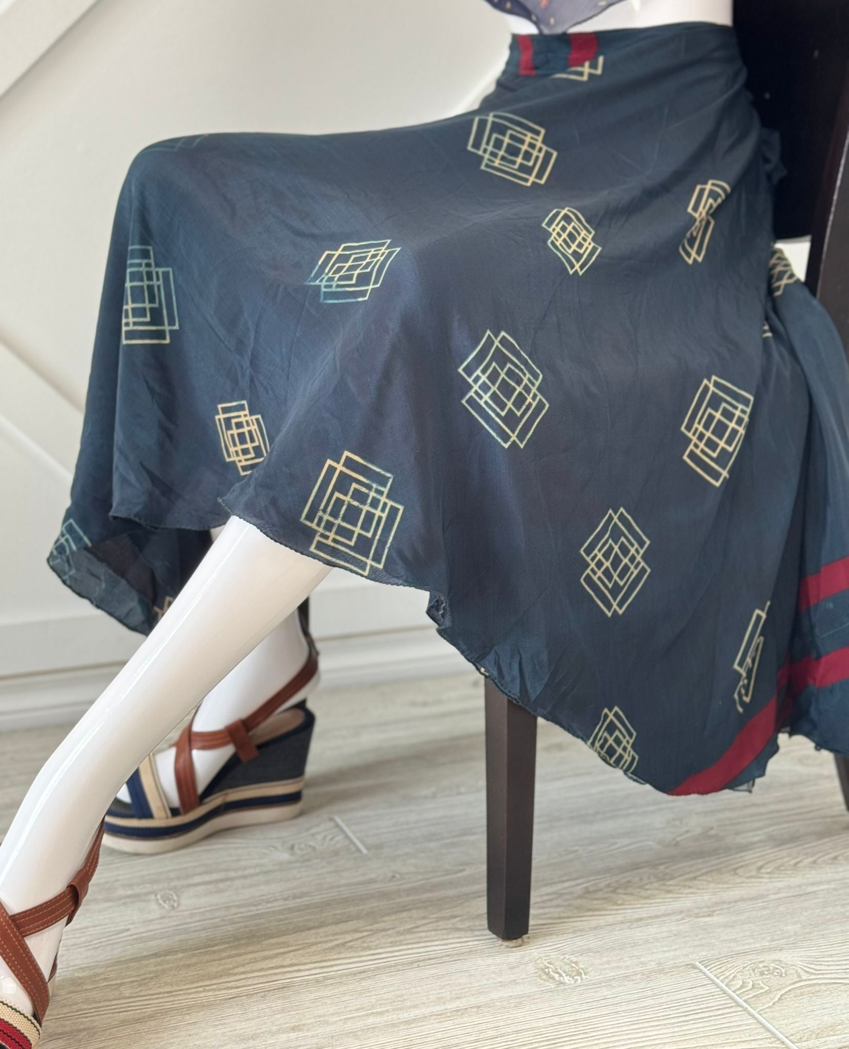 Digital print Premium XL Calf skirt - M039 - Rangeelaa - Fairtrade Sustainable Women's Clothingsaree wrap skirts