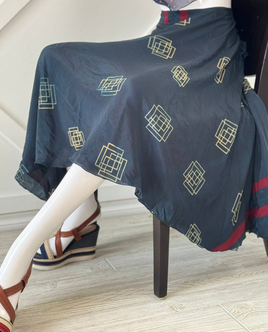 Digital print Premium XL Calf skirt - M039 - Rangeelaa - Fairtrade Sustainable Women's Clothingsaree wrap skirts