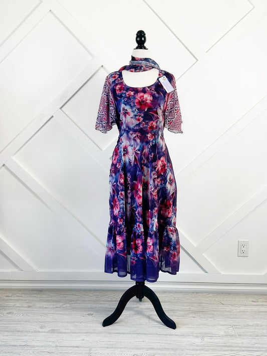 Digital print Slim Petite Lined Ganga Dress-ED013 - Rangeelaa- Fairtrade Sustainable Women's Clothing