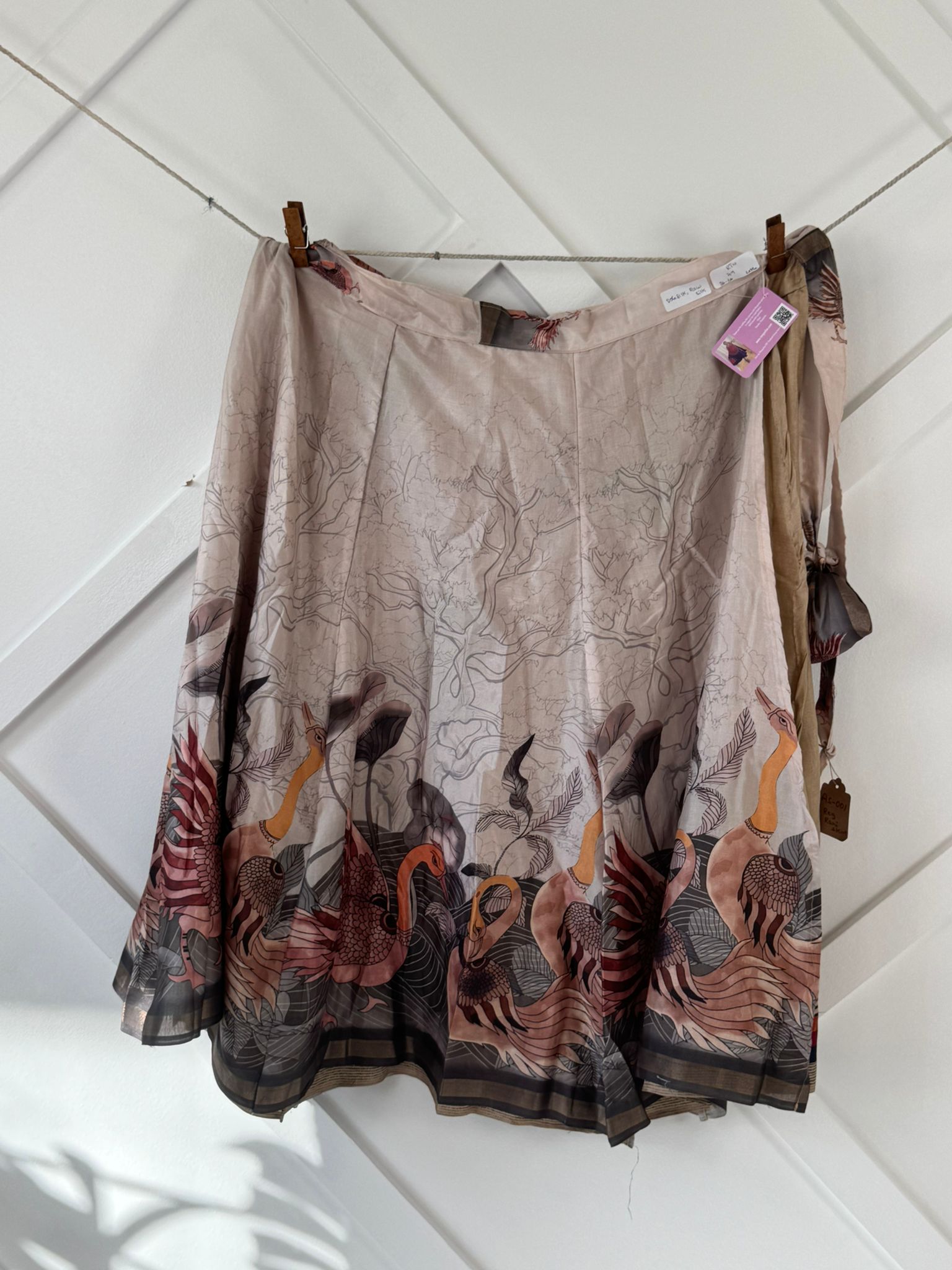 Dola Silk Digital print Premium Regular Ankle skirt - AS001 - Rangeelaa - Fairtrade Sustainable Women's Clothingsaree wrap skirts