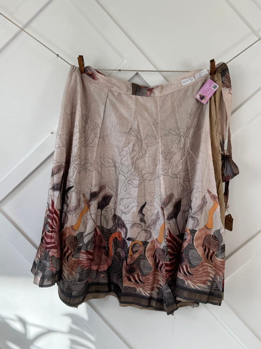 Dola Silk Digital print Premium Regular Ankle skirt - AS001 - Rangeelaa - Fairtrade Sustainable Women's Clothingsaree wrap skirts