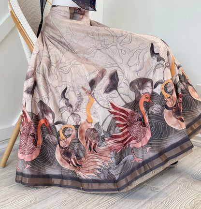 Dola Silk Digital print Premium Regular Ankle skirt - AS001 - Rangeelaa - Fairtrade Sustainable Women's Clothingsaree wrap skirts