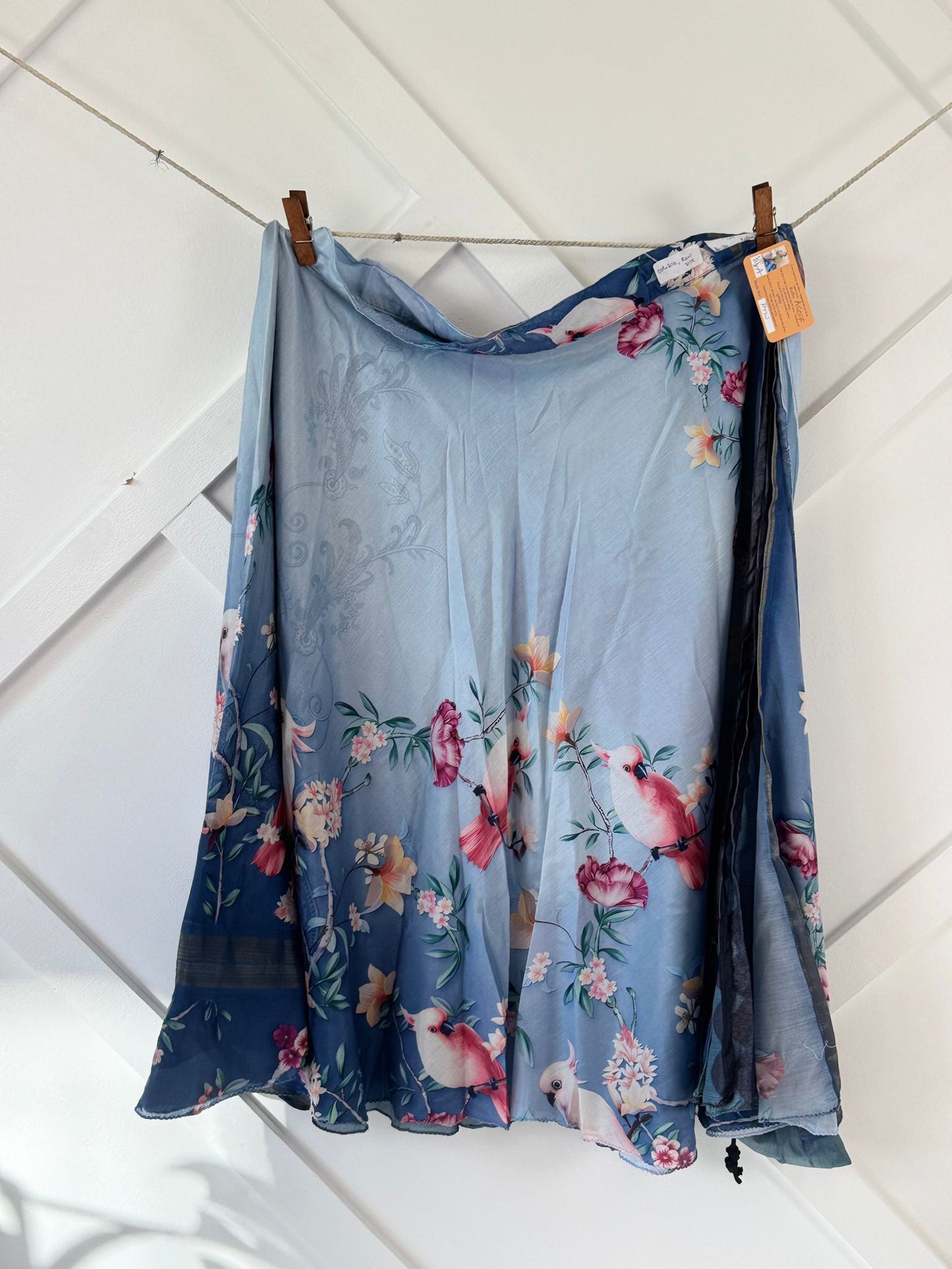 Dola Silk Digital print Premium Regular Ankle skirt - AS017 - Rangeelaa - Fairtrade Sustainable Women's Clothingsaree wrap skirts