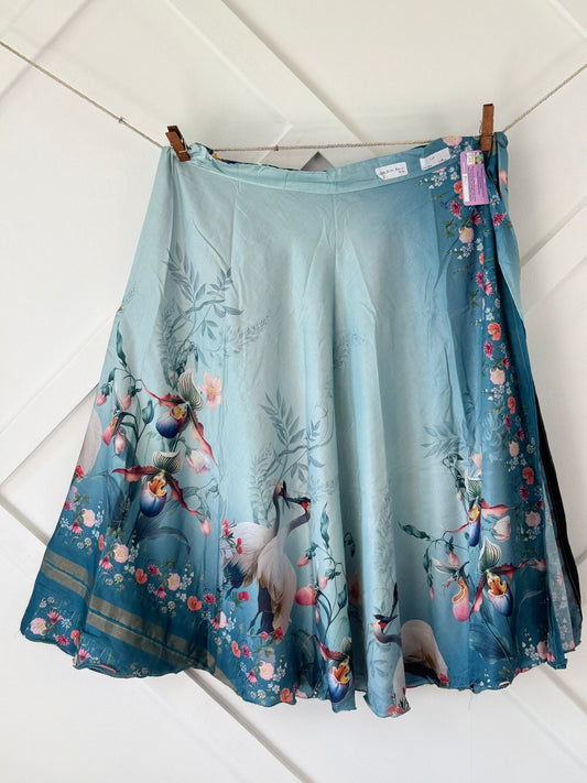 Dola Silk Digital print Premium Regular Ankle skirt - BS012 - Rangeelaa - Fairtrade Sustainable Women's Clothingsaree wrap skirts