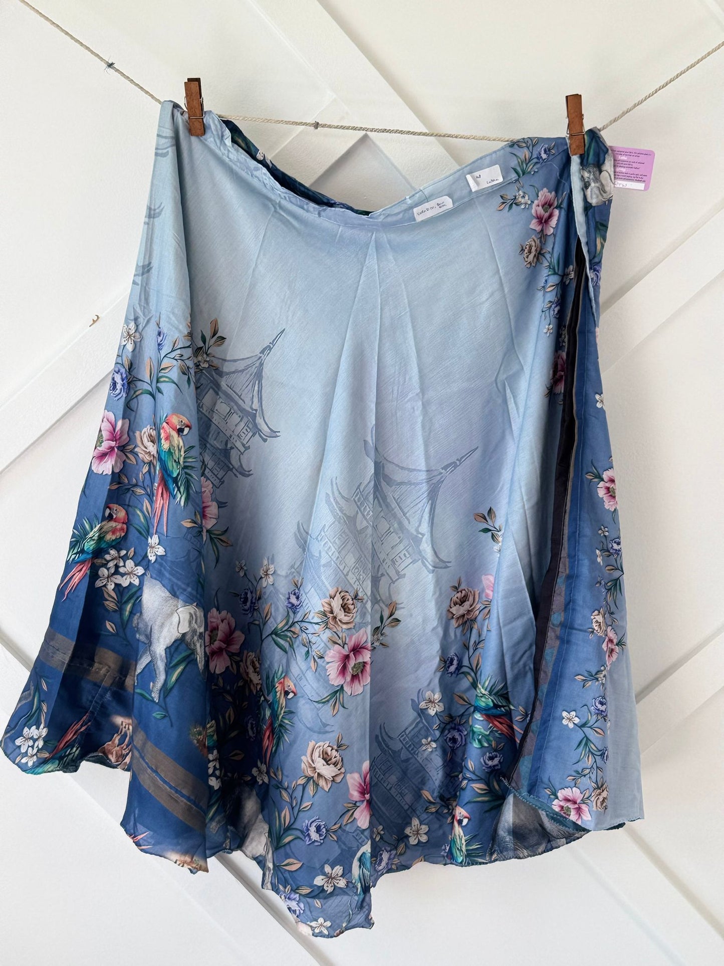 Dola Silk Digital print Premium Regular Ankle skirt - BS017 - Rangeelaa - Fairtrade Sustainable Women's Clothingsaree wrap skirts