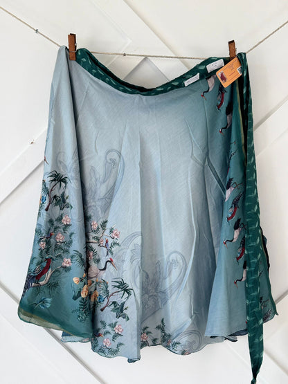 Dola silk Digital print Premium Regular Calf Skirt - AS009 - Rangeelaa - Fairtrade Sustainable Women's Clothingsaree wrap skirts