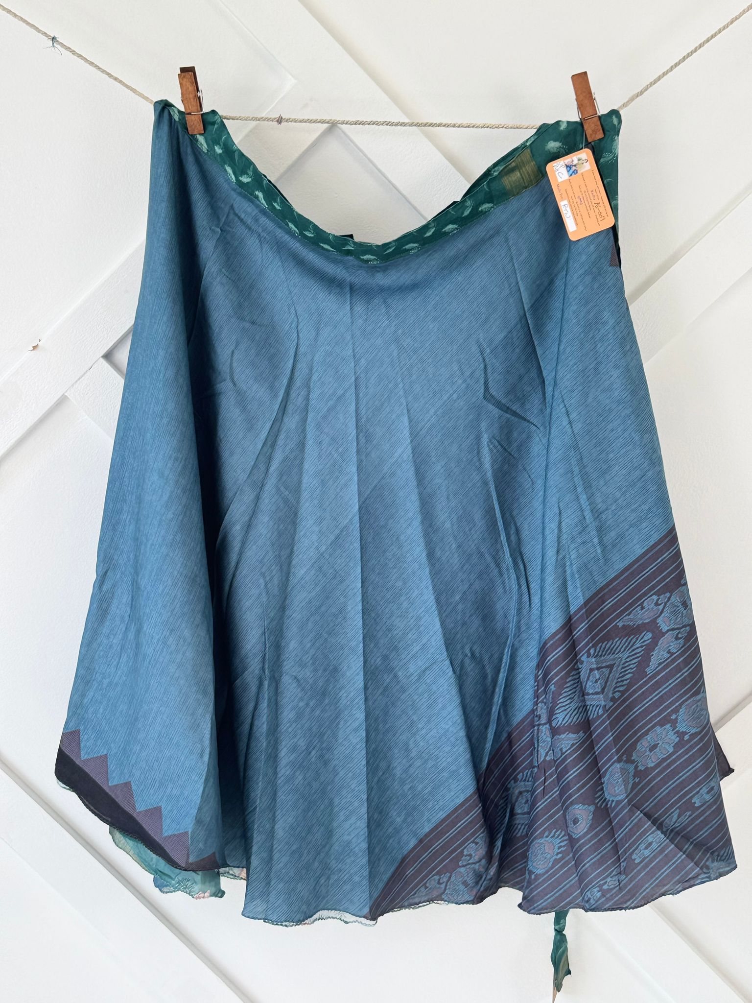 Dola silk Digital print Premium Regular Calf Skirt - AS009 - Rangeelaa - Fairtrade Sustainable Women's Clothingsaree wrap skirts