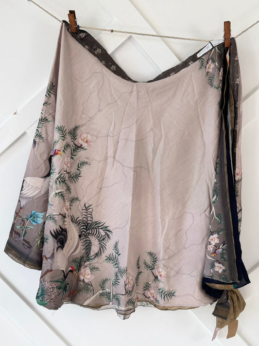 Dola silk Digital print Premium Regular Calf Skirt - AS012 - Rangeelaa - Fairtrade Sustainable Women's Clothingsaree wrap skirts