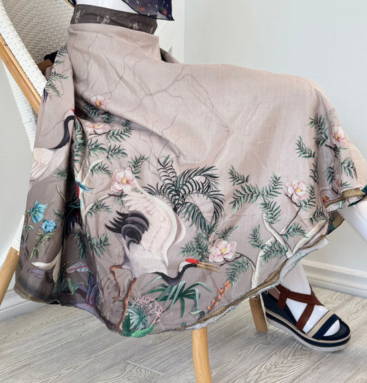 Dola silk Digital print Premium Regular Calf Skirt - AS012 - Rangeelaa - Fairtrade Sustainable Women's Clothingsaree wrap skirts