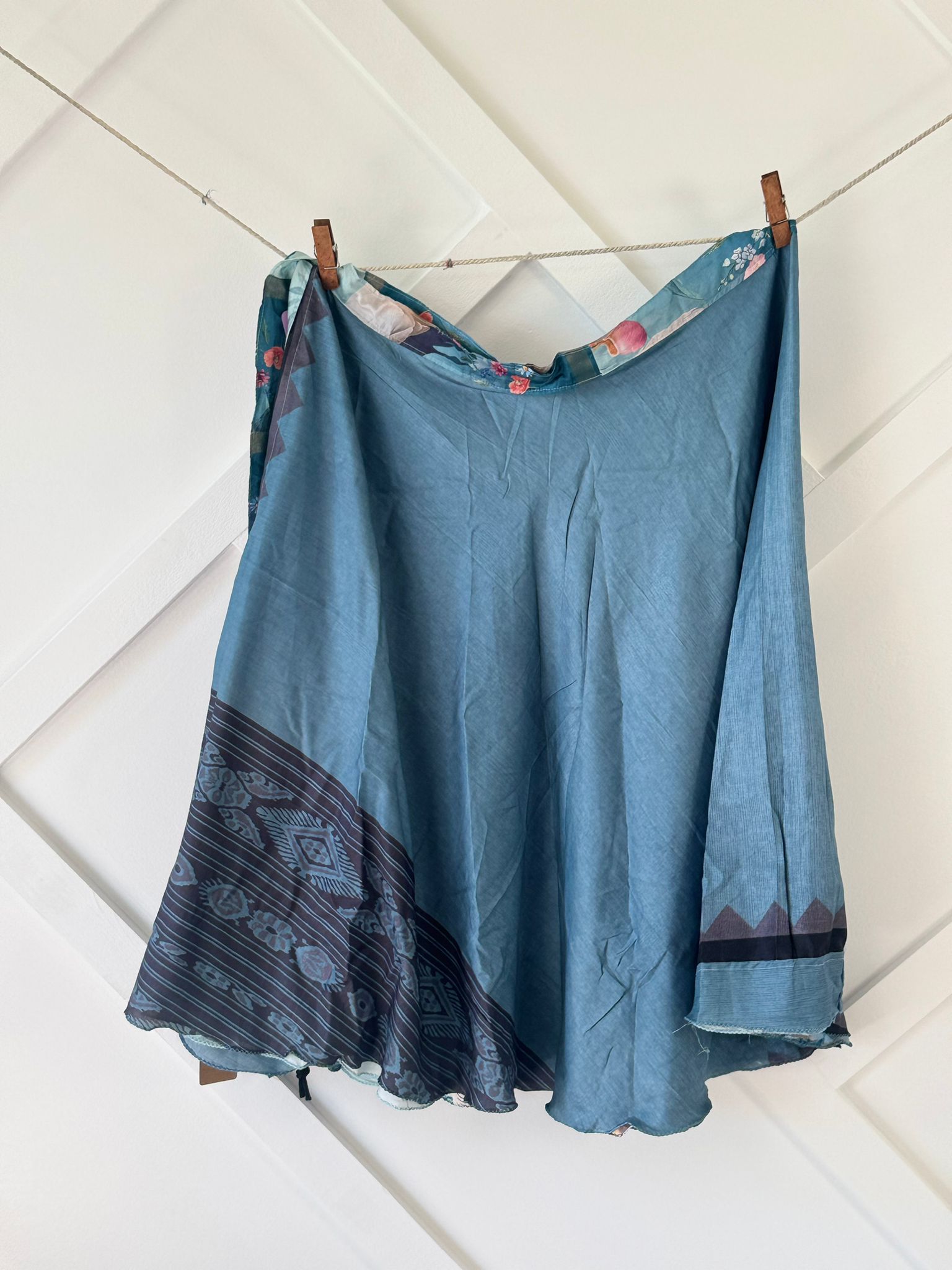 Dola silk Digital print Premium Regular Calf Skirt - BS013 - Rangeelaa - Fairtrade Sustainable Women's Clothingsaree wrap skirts