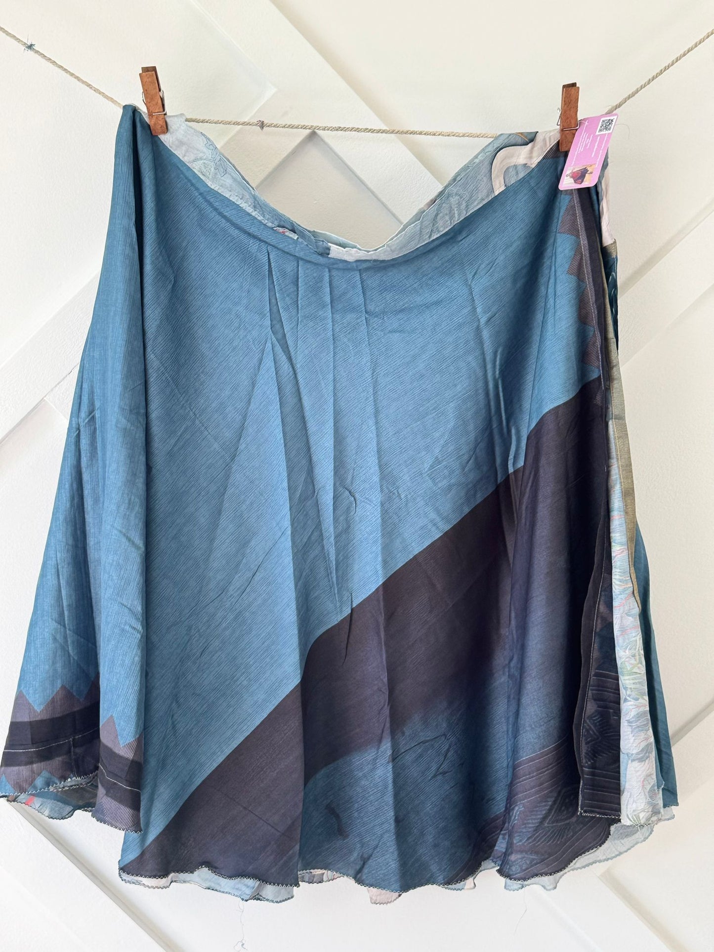 Dola silk Digital print Premium Regular Calf Skirt - BS015 - Rangeelaa - Fairtrade Sustainable Women's Clothingsaree wrap skirts