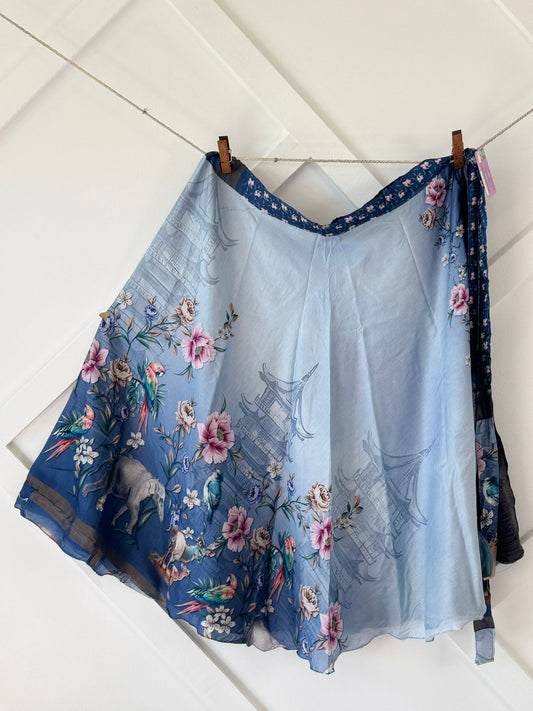 Dola silk Digital print Premium Regular Calf Skirt - BS016 - Rangeelaa - Fairtrade Sustainable Women's Clothingsaree wrap skirts