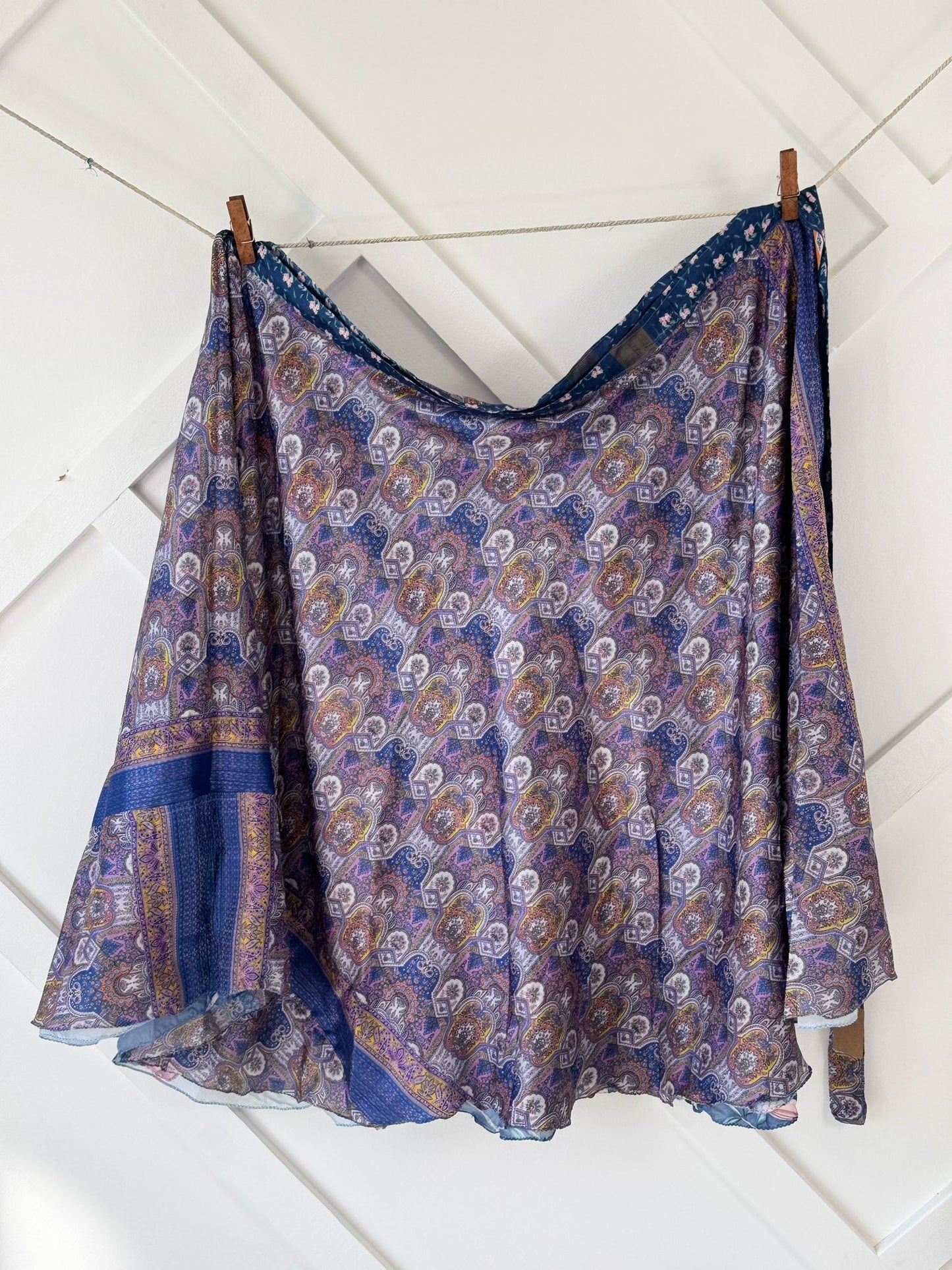 Dola silk Digital print Premium XL Ankle skirt - AS005 - Rangeelaa - Fairtrade Sustainable Women's Clothingsaree wrap skirts