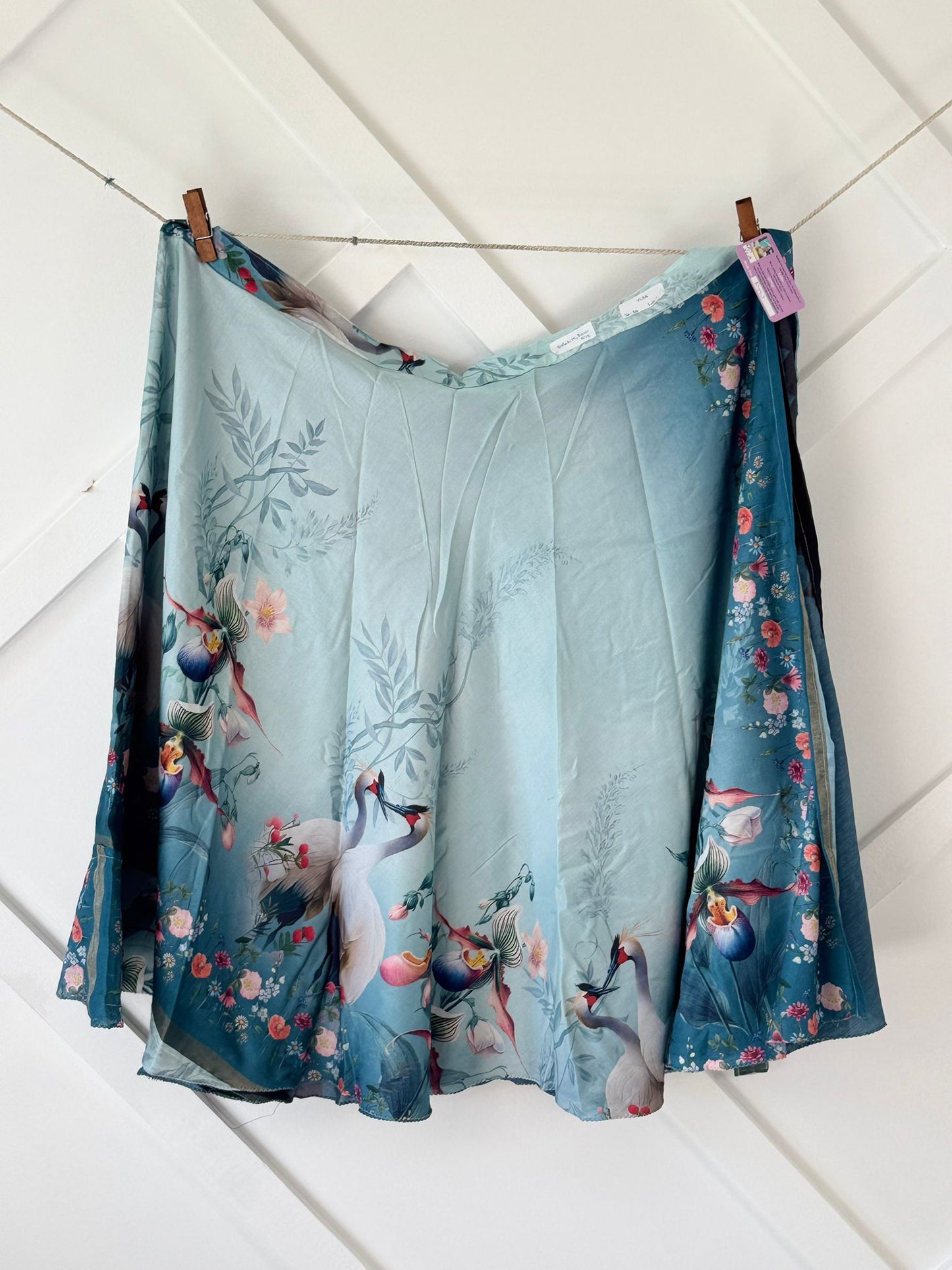 Dola silk Digital print Premium XL Ankle skirt - BS002 - Rangeelaa - Fairtrade Sustainable Women's Clothingsaree wrap skirts