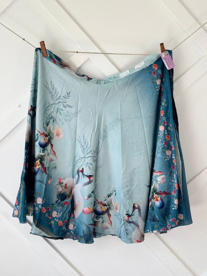 Dola silk Digital print Premium XL Ankle skirt - BS002 - Rangeelaa - Fairtrade Sustainable Women's Clothingsaree wrap skirts