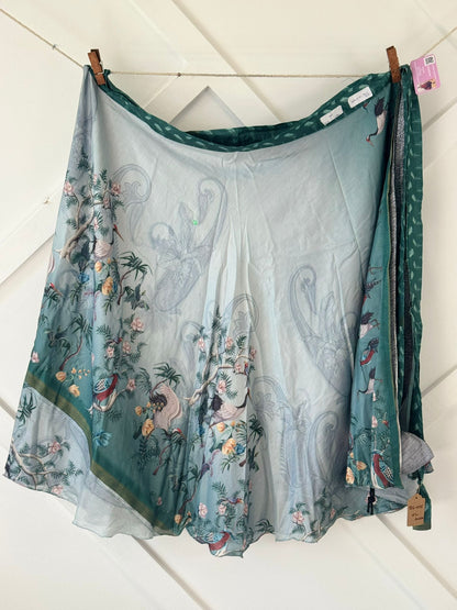 Dola silk Digital print Premium XL Ankle skirt - BS005 - Rangeelaa - Fairtrade Sustainable Women's Clothingsaree wrap skirts