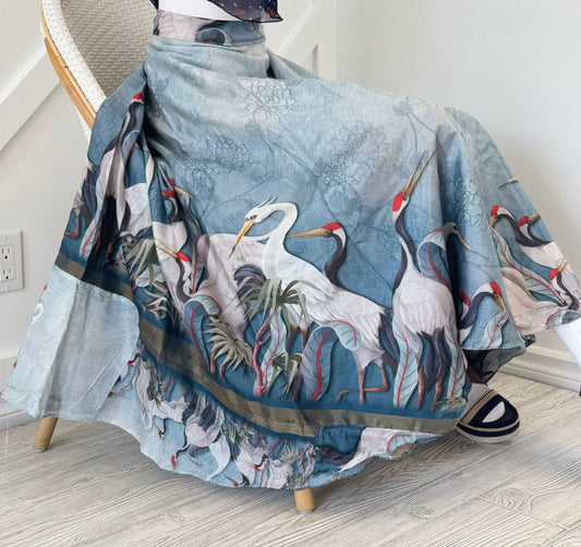 Dola silk Digital print Premium XL Ankle skirt - BS006 - Rangeelaa - Fairtrade Sustainable Women's Clothingsaree wrap skirts