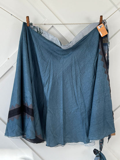 Dola silk Digital print Premium XL Calf skirt - AS008 - Rangeelaa - Fairtrade Sustainable Women's Clothingsaree wrap skirts