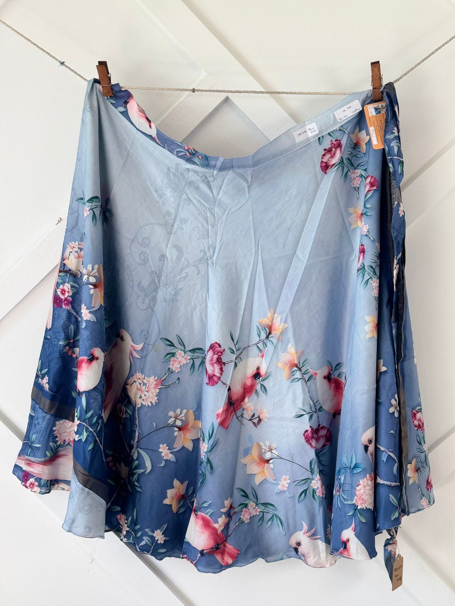 Dola silk Digital print Premium XL Calf skirt - BS011 - Rangeelaa - Fairtrade Sustainable Women's Clothingsaree wrap skirts