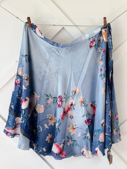 Dola silk Digital print Premium XL Calf skirt - BS011 - Rangeelaa - Fairtrade Sustainable Women's Clothingsaree wrap skirts