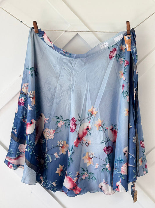 Dola silk Digital print Premium XL Calf skirt - BS011 - Rangeelaa - Fairtrade Sustainable Women's Clothingsaree wrap skirts