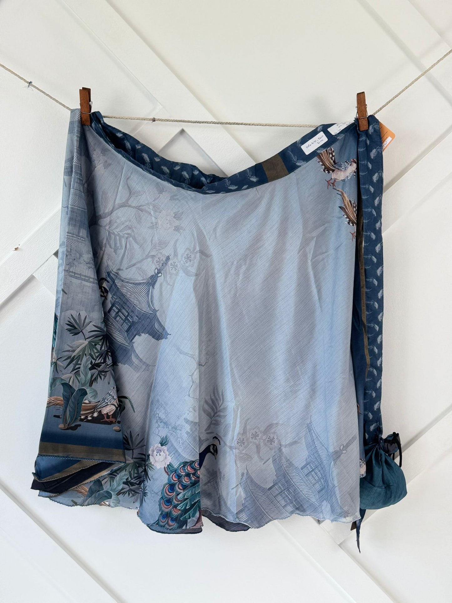 Dola silk Digital print Premium XL Tea skirt - AS013 - Rangeelaa - Fairtrade Sustainable Women's Clothingsaree wrap skirts
