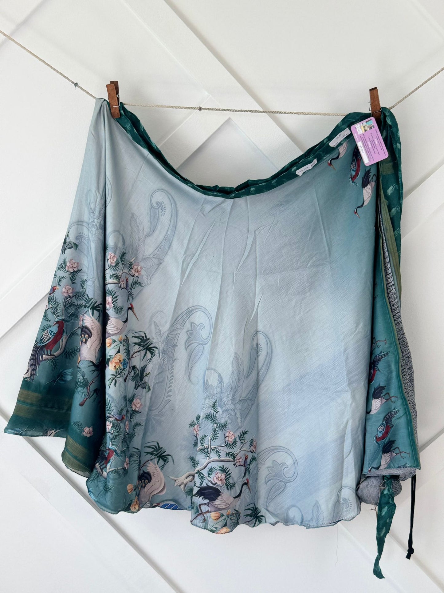 Dola silk Digital print Premium XL Tea skirt - BS001 - Rangeelaa - Fairtrade Sustainable Women's Clothingsaree wrap skirts