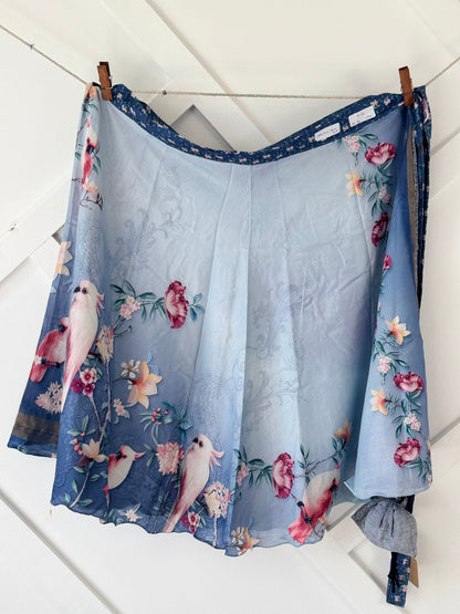 Dola silk Digital print Premium XL Tea skirt - BS003 - Rangeelaa - Fairtrade Sustainable Women's Clothingsaree wrap skirts