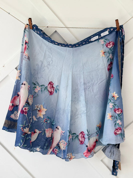 Dola silk Digital print Premium XL Tea skirt - BS003 - Rangeelaa - Fairtrade Sustainable Women's Clothingsaree wrap skirts