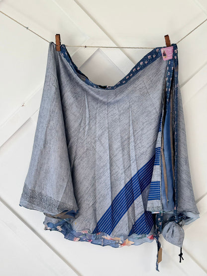 Dola silk Digital print Premium XL Tea skirt - BS003 - Rangeelaa - Fairtrade Sustainable Women's Clothingsaree wrap skirts