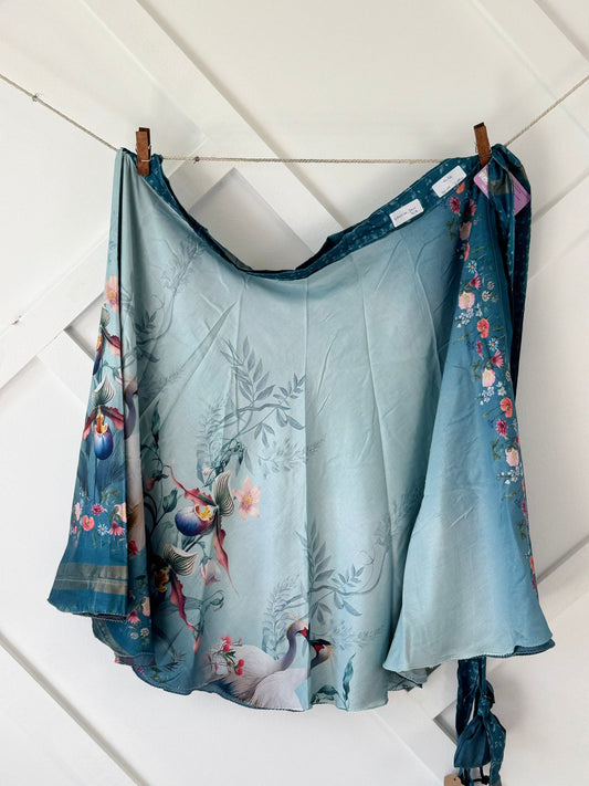 Dola silk Digital print Premium XL Tea skirt - BS010 - Rangeelaa - Fairtrade Sustainable Women's Clothingsaree wrap skirts