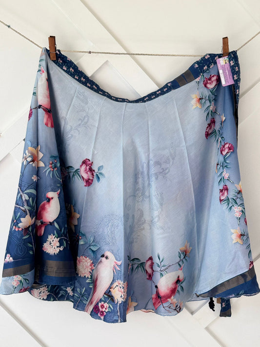 Dola silk Digital print Premium XL Tea skirt - BS020 - Rangeelaa - Fairtrade Sustainable Women's Clothingsaree wrap skirts
