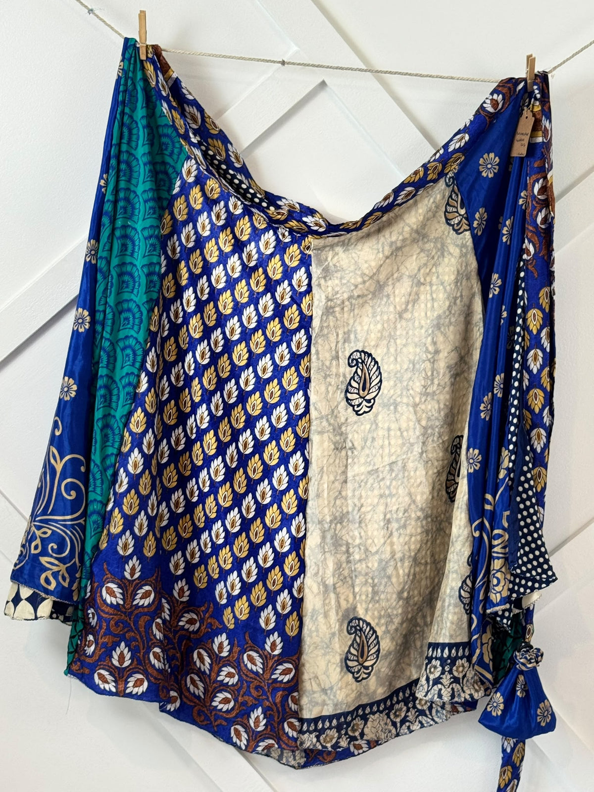 Festive Goddess Ankle Patch work Wrap Skirt-FS003 - Rangeelaa- Fairtrade Sustainable Women's Clothingskirts