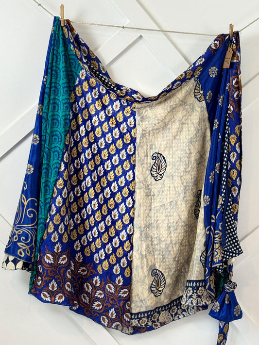 Festive Goddess Ankle Patch work Wrap Skirt-FS003 - Rangeelaa- Fairtrade Sustainable Women's Clothingskirts