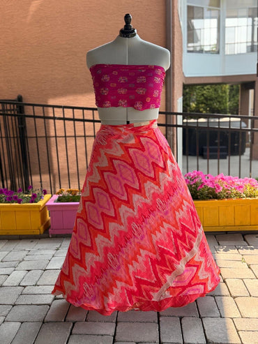 Festive Goddess Skirt with scarf - 004 - Rangeelaa - Fairtrade Sustainable Women's Clothingsaree wrap skirts