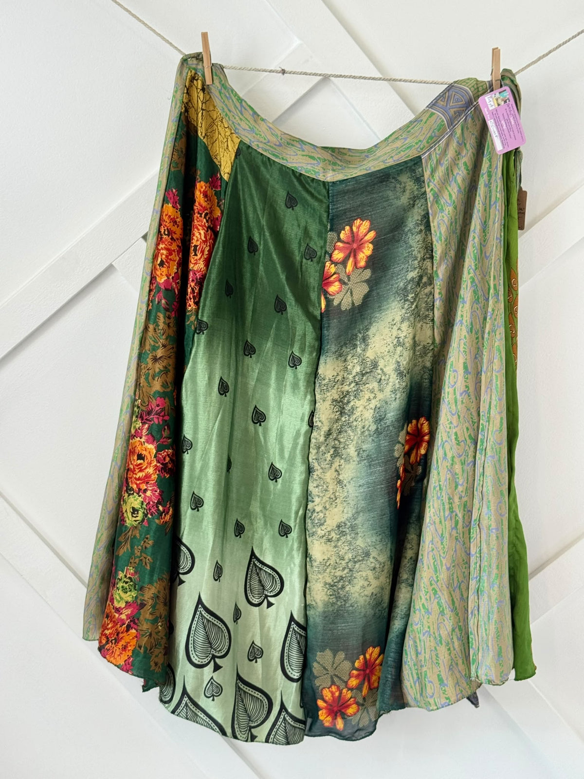 Festive Regular Ankle Patch work Wrap Skirt-CS008 - Rangeelaa- Fairtrade Sustainable Women's Clothingskirts