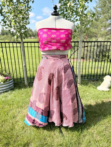 Festive Regular ankle skirt - J0131 - Rangeelaa - Fairtrade Sustainable Women's Clothingsaree wrap skirts