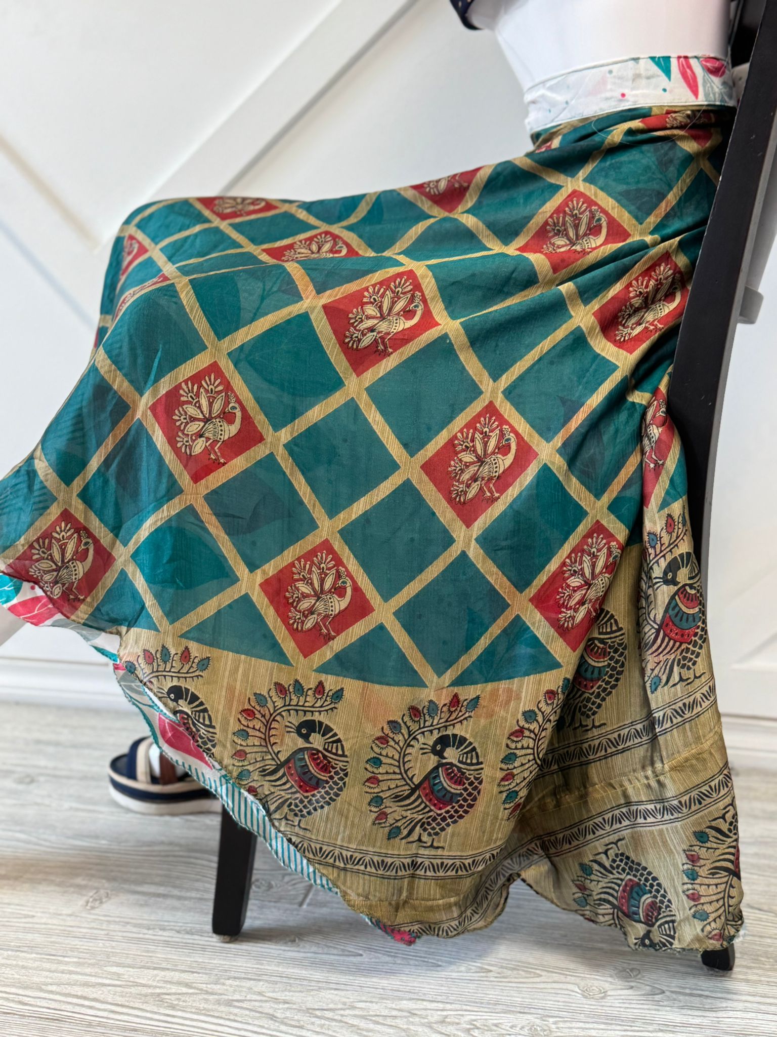 Festive Regular Ankle skirt - M002 - Rangeelaa - Fairtrade Sustainable Women's Clothingsaree wrap skirts