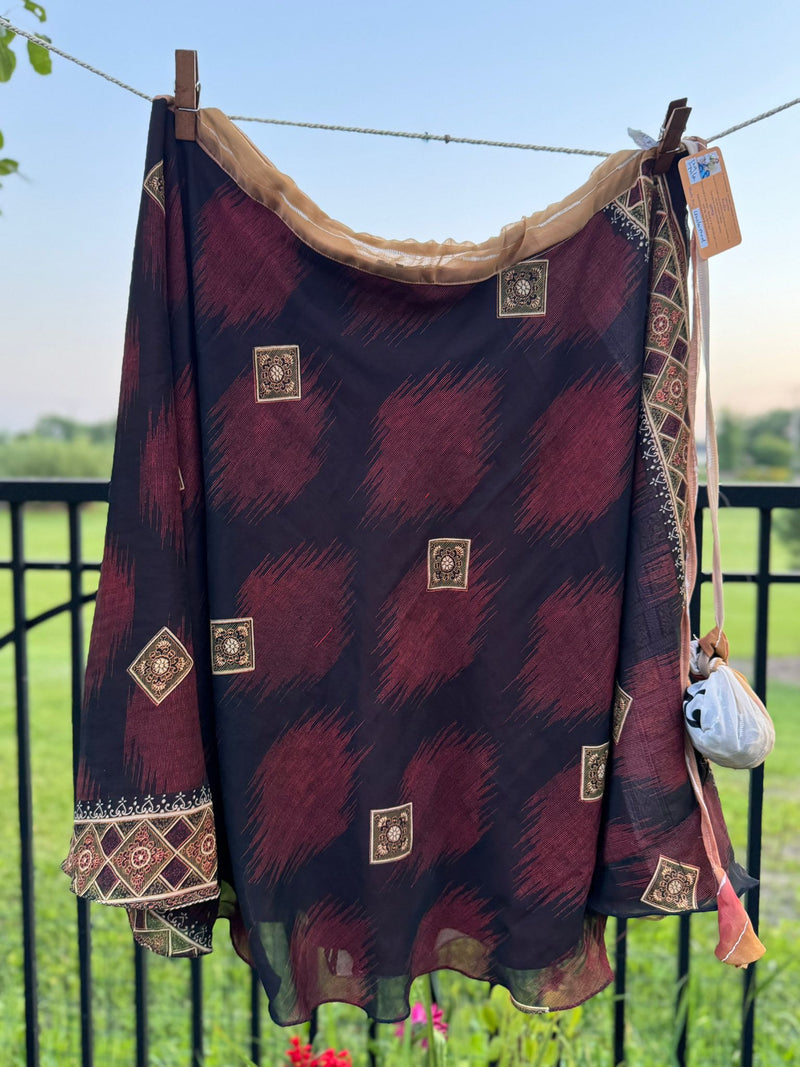Festive Regular Ankle Three Length Layered Trila Skirt - A022 - Rangeelaa - Fairtrade Sustainable Women's Clothing