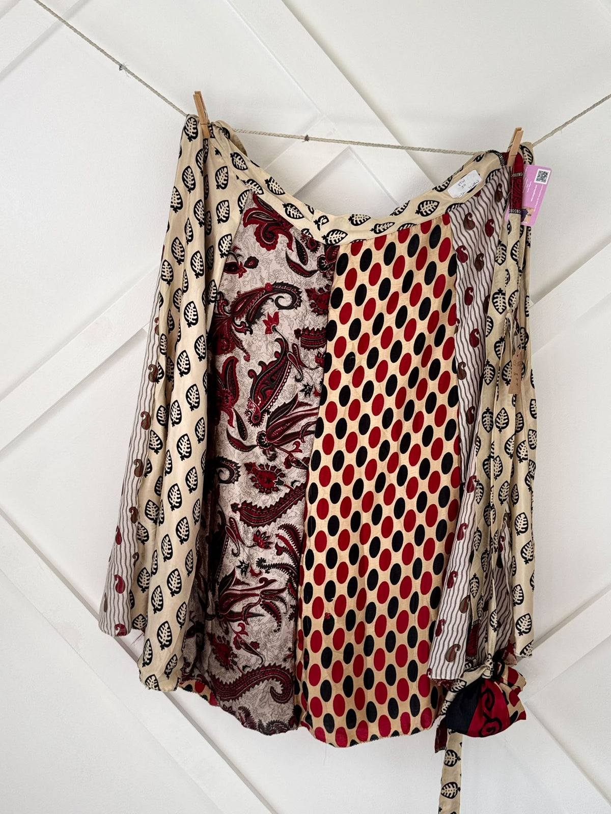 Festive Regular Calf Patch work Wrap Skirt-CS003 - Rangeelaa- Fairtrade Sustainable Women's Clothingskirts