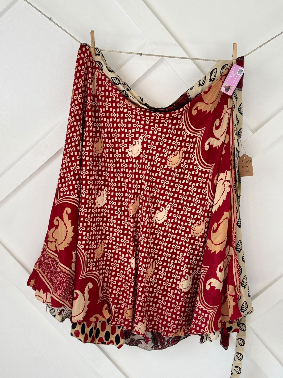 Festive Regular Calf Patch work Wrap Skirt-CS003 - Rangeelaa- Fairtrade Sustainable Women's Clothingskirts