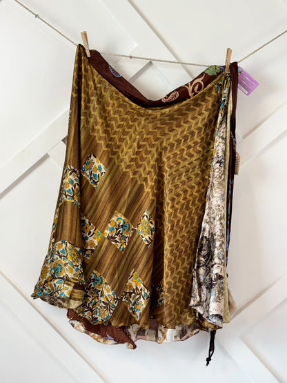 Festive Regular Calf Patch work Wrap Skirt-CS009 - Rangeelaa- Fairtrade Sustainable Women's Clothingskirts