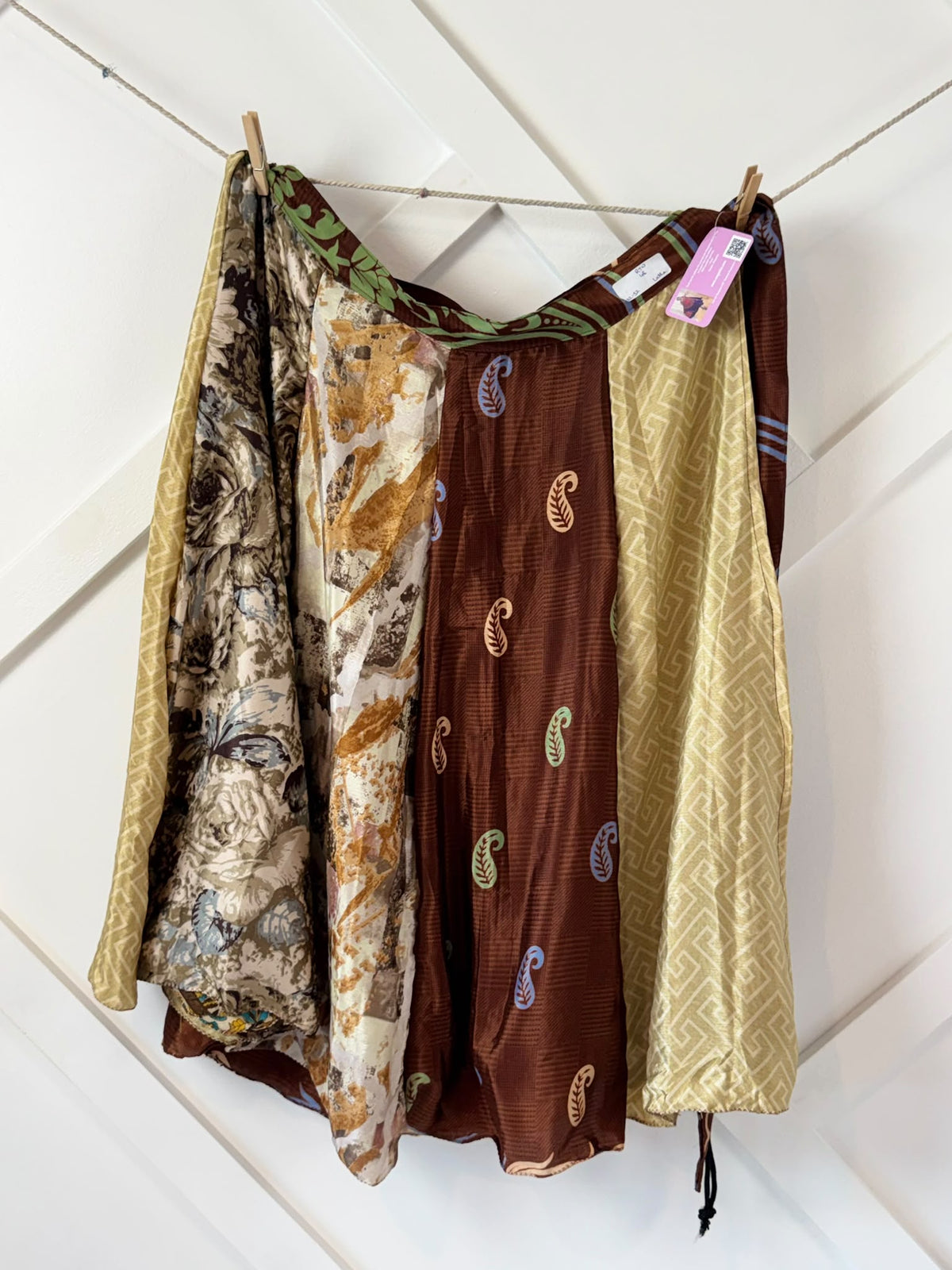 Festive Regular Calf Patch work Wrap Skirt-CS009 - Rangeelaa- Fairtrade Sustainable Women's Clothingskirts