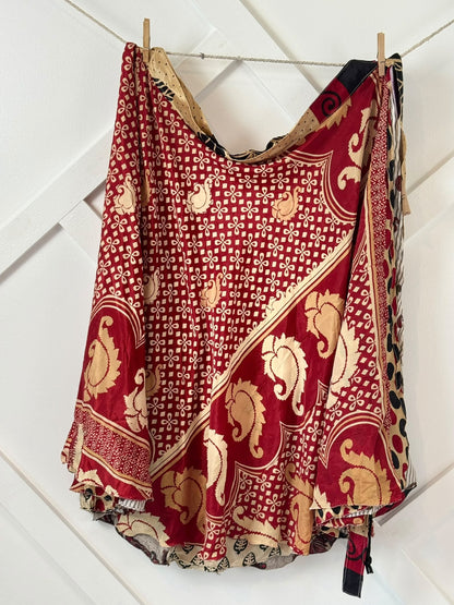 Festive Regular Calf Patch work Wrap Skirt-CS010 - Rangeelaa- Fairtrade Sustainable Women's Clothingskirts