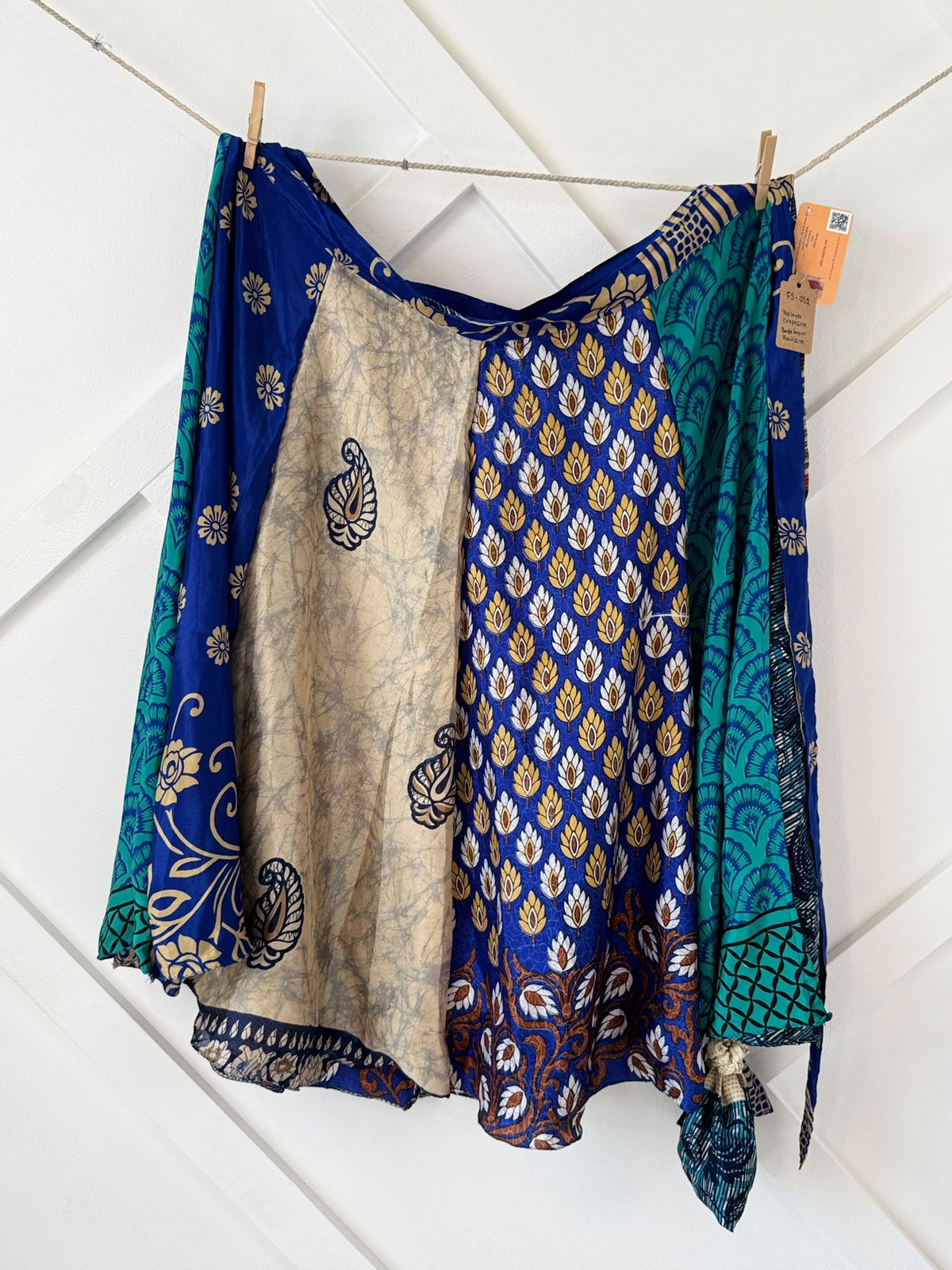 Festive Regular Calf Patch work Wrap Skirt-FS002 - Rangeelaa- Fairtrade Sustainable Women's Clothingskirts