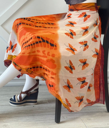 Festive Regular Calf skirt - M078 - Rangeelaa - Fairtrade Sustainable Women's Clothingsaree wrap skirts