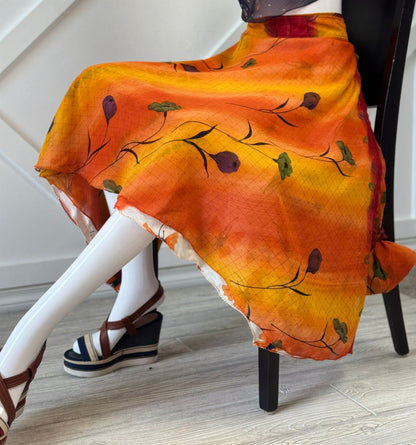 Festive Regular Calf skirt - M078 - Rangeelaa - Fairtrade Sustainable Women's Clothingsaree wrap skirts