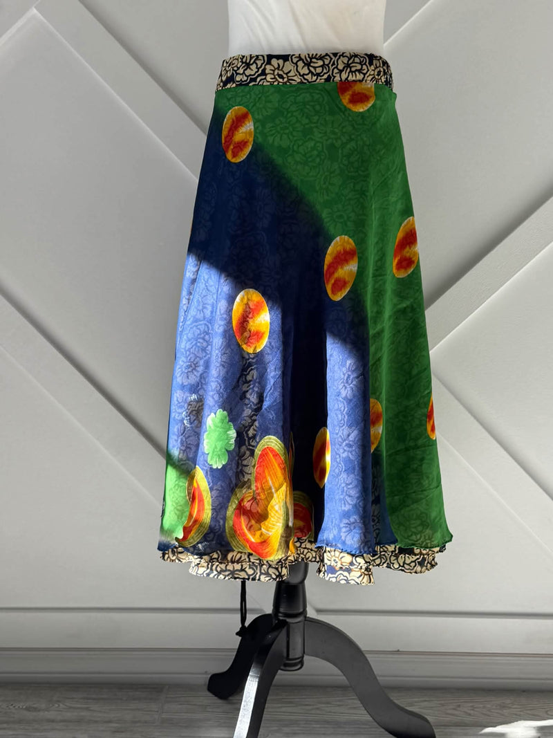 Festive Regular Tea Drawstring Skaya Straight Skirt-IS008 - Rangeelaa- Fairtrade Sustainable Women's Clothing