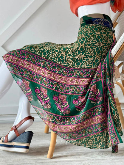 Festive Regular Tea skirt-ES028 - Rangeelaa- Fairtrade Sustainable Women's Clothingskirts