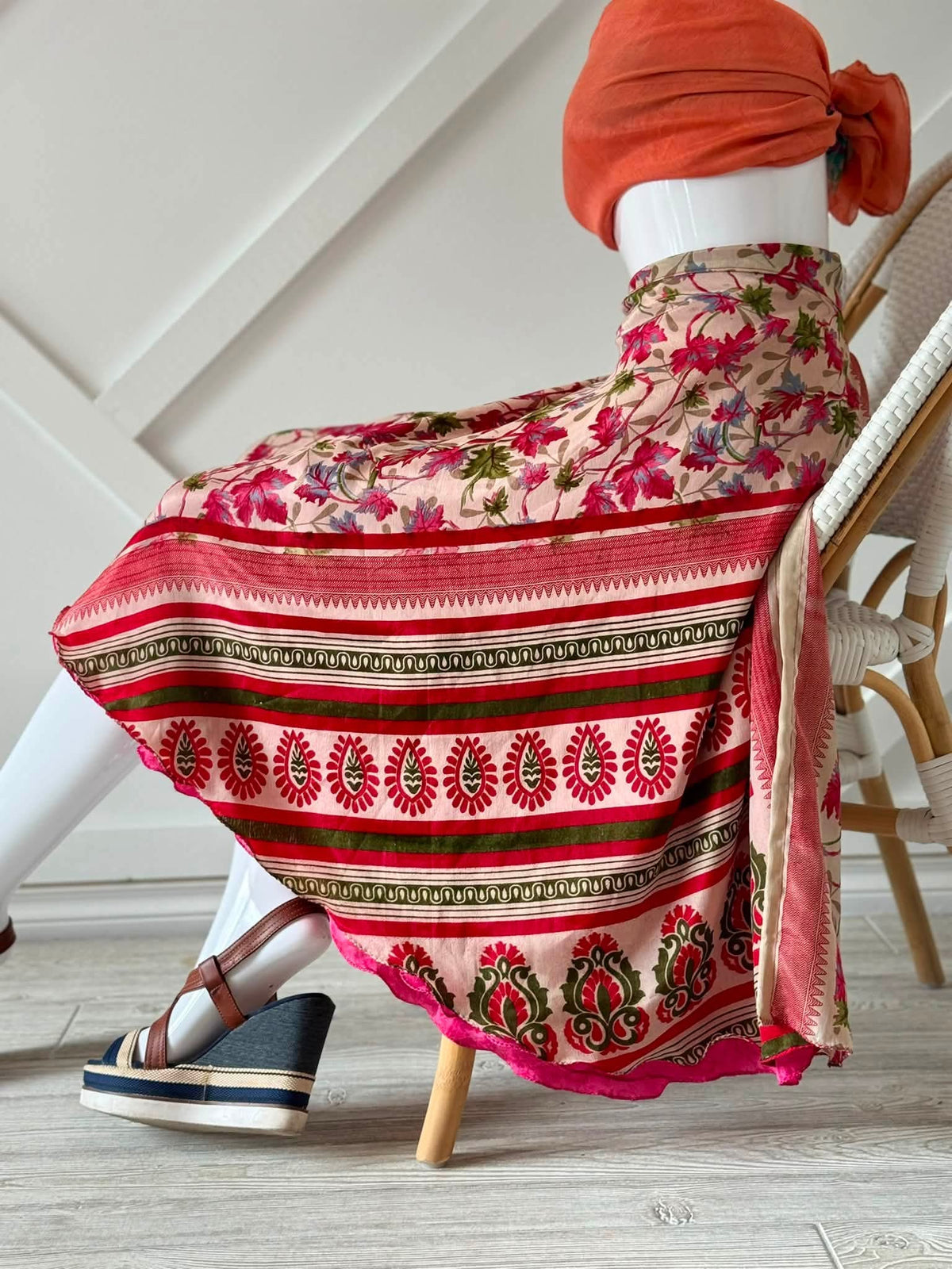 Festive Regular Tea skirt-ES029 - Rangeelaa- Fairtrade Sustainable Women's Clothingskirts